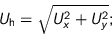 \begin{displaymath}
U_{\text{h}} = \sqrt{U_x^2 + U_y^2};
\end{displaymath}